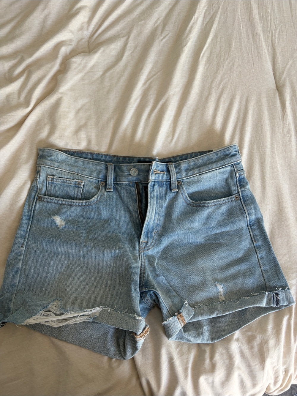 Lucky Brand Light Wash Distressed Denim Shorts